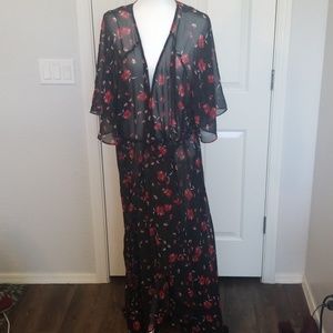 City Chic Floral Wrap Duster